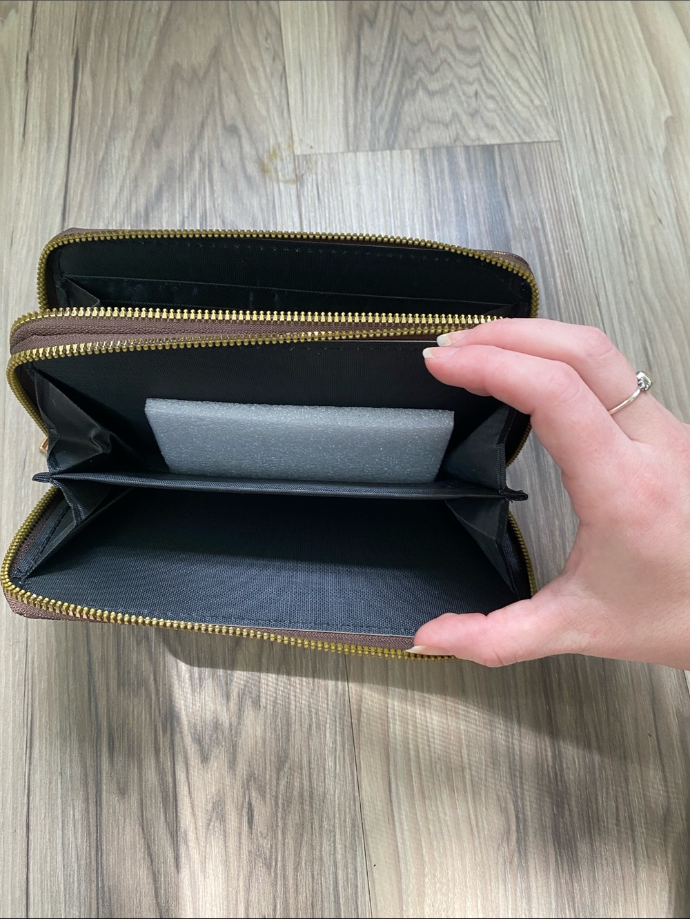 Brown Logo Zip-Around Wristlet Wallet - Picture 4 of 6